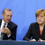 Presiden Turki Recep Tayyip Erdogan bersama Kanselir Jerman Angela Merkel.