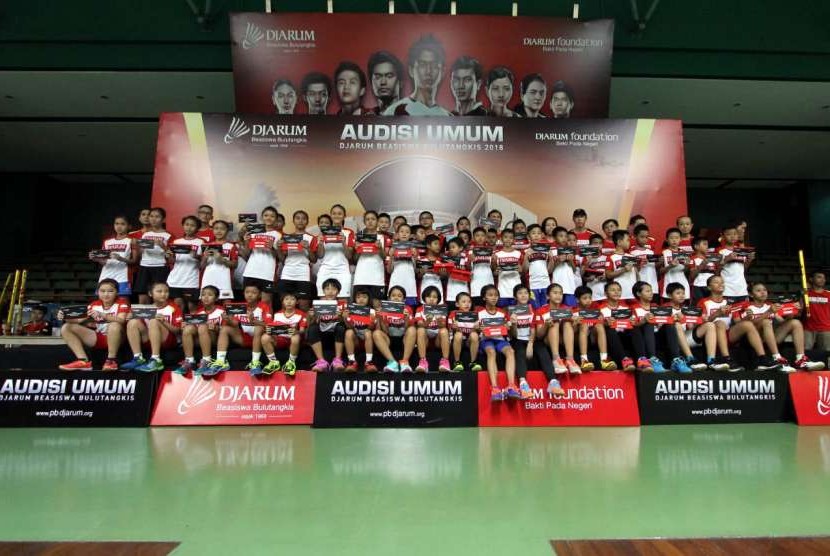 Sebanyak 50 anak lolos tahap final Audisi Umum Djarum Beasiswa Badminton 2018 di GOR Jati, Kudus, Ahad (9/9).