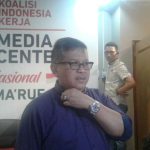 Sekretaris Jenderal PDIP Hasto Kristiyanto berbicara kepada wartawan di Posko Cemara, Menteng, Jakarta Pusat, Jumat (31/8).